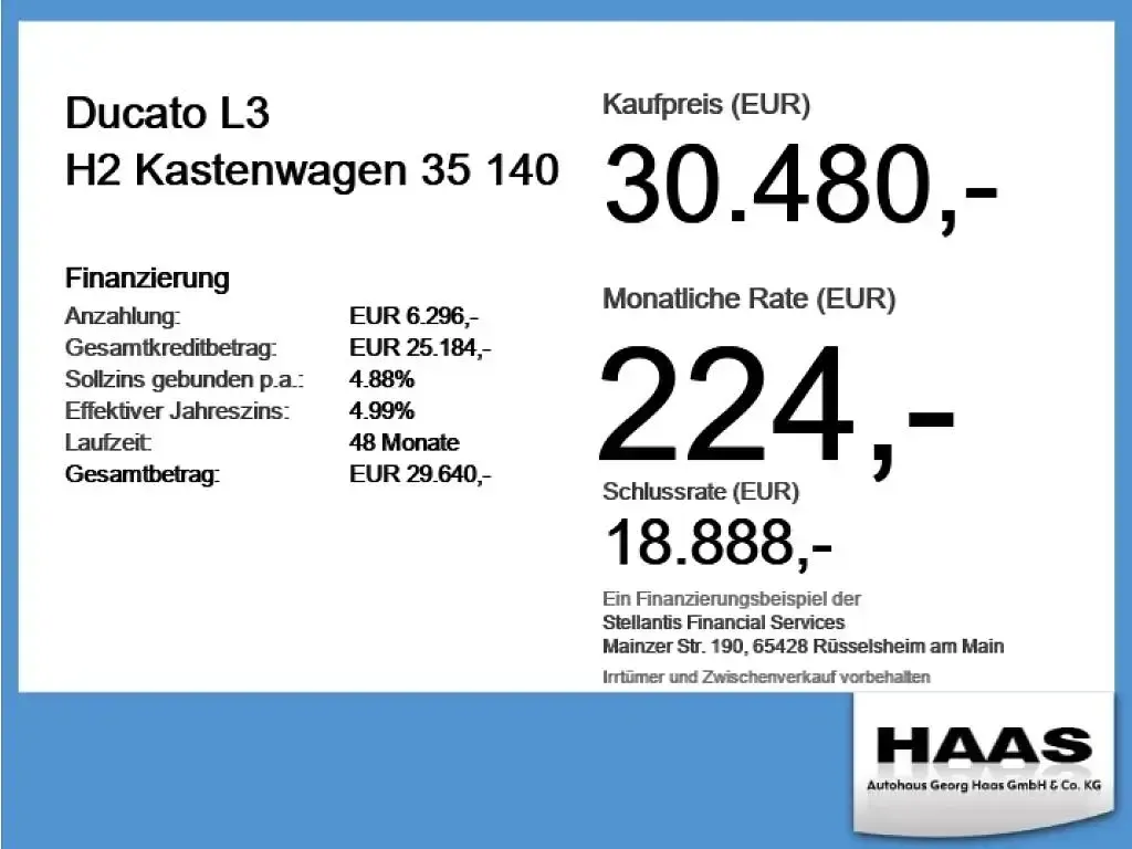 Gebraucht Fiat Ducato 140 PS (102 kW) 2025 Colore esterno (weiss (pastell)) Van
