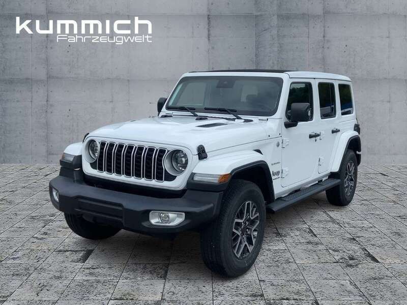 Bright white Neu 2024 Jeep Wrangler Sahara SUV | 63.990 € (Fairer Preis) - Bild 1/4