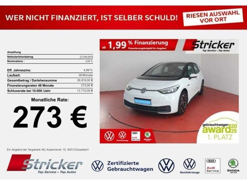 Gletscherweiß metallic (metallic) Gebraucht 2022 VW ID.3 Kleinwagen | 22.947 € (Superpreis) - Bild 1/4