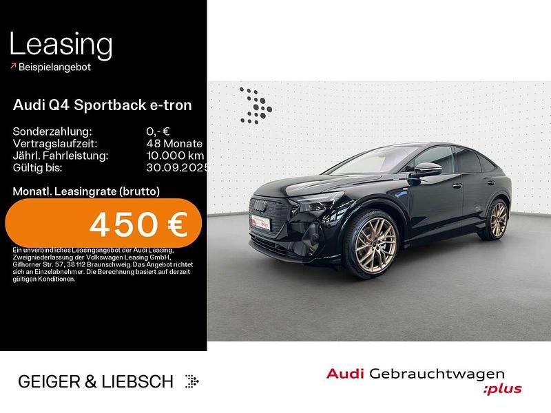 Mythosschwarz metallic Gebraucht 2025 Audi Q4 e-tron S-Line SUV | 51.999 € (Etwas zu teuer) - Bild 1/4