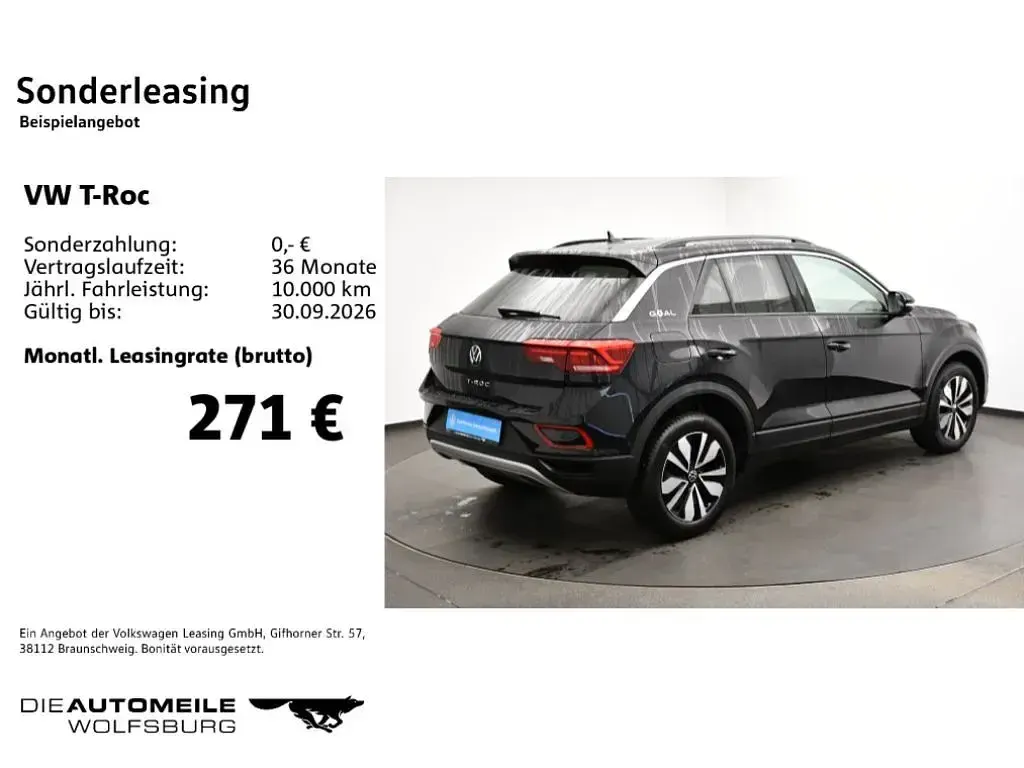 Gebraucht VW T-Roc Goal 150 PS (110 kW) 2025 Deep black perleffekt (metallic) SUV