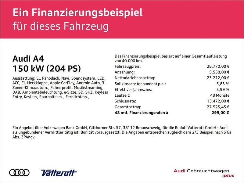 Gebraucht Audi A4 Advanced 204 PS (150 kW) 2021 Navarrablau metallic (metallic) Kombi