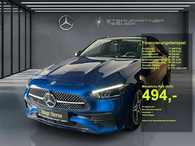 Blau Gebraucht 2024 Mercedes C200 Advanced Limousine | 44.990 € (Teuer) - Bild 1/3