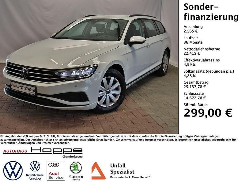 Gletscherweiß metallic Gebraucht 2022 VW Passat Basis Kombi | 24.980 € (Guter Preis) - Bild 1/4