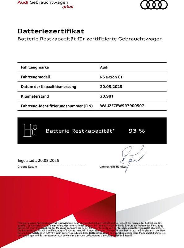 Gebraucht Audi e-tron GT quattro Ambiente 439 kW (598 PS) 2024 Florettsilber metallic Limousine