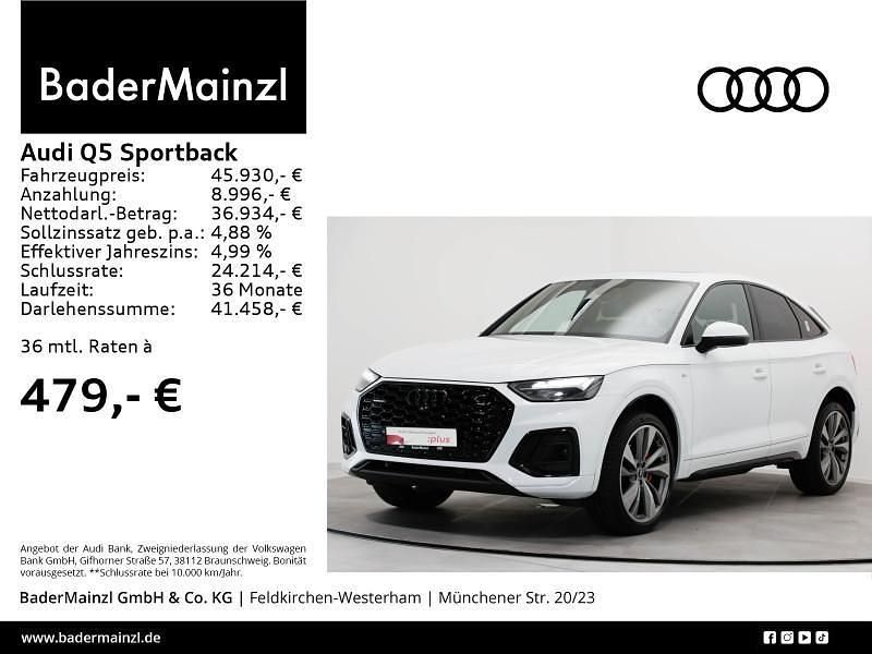 Weiß Gebraucht 2023 Audi Q5 Sportback S-Line SUV | 45.930 € (Etwas zu teuer) - Bild 1/3