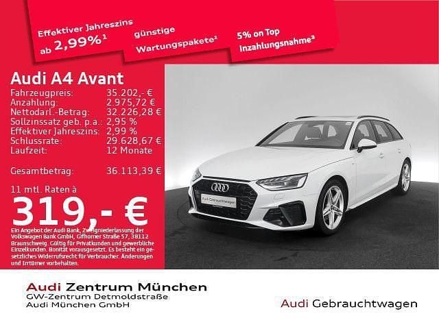 Gebraucht Audi A4 S-Line 204 PS (150 kW) 2022 Gletscherweiß metallic Kombi