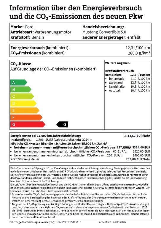 Gebraucht Ford Mustang Convertible 446 PS (328 kW) 2024 Racerot Cabrio