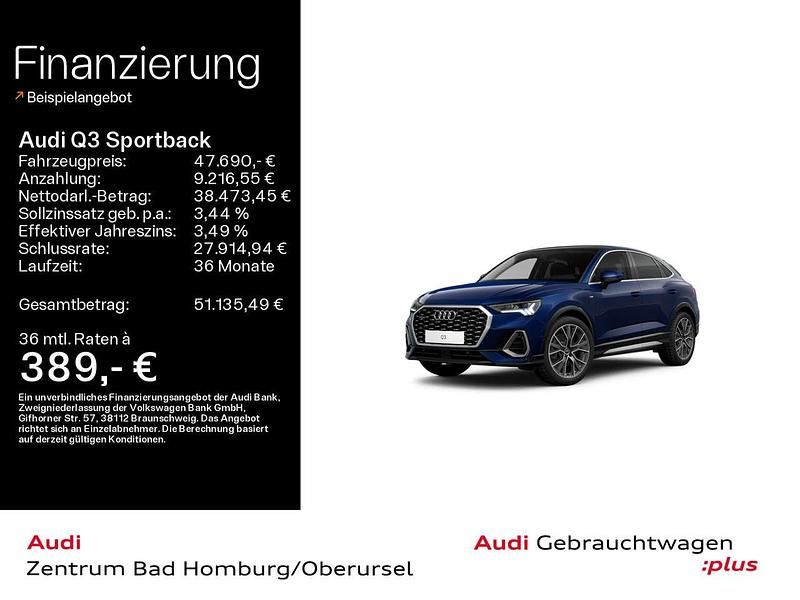 Navarrablau metallic Gebraucht 2024 Audi Q3 S-Line SUV | 47.690 € (Guter Preis) - Bild 1/4