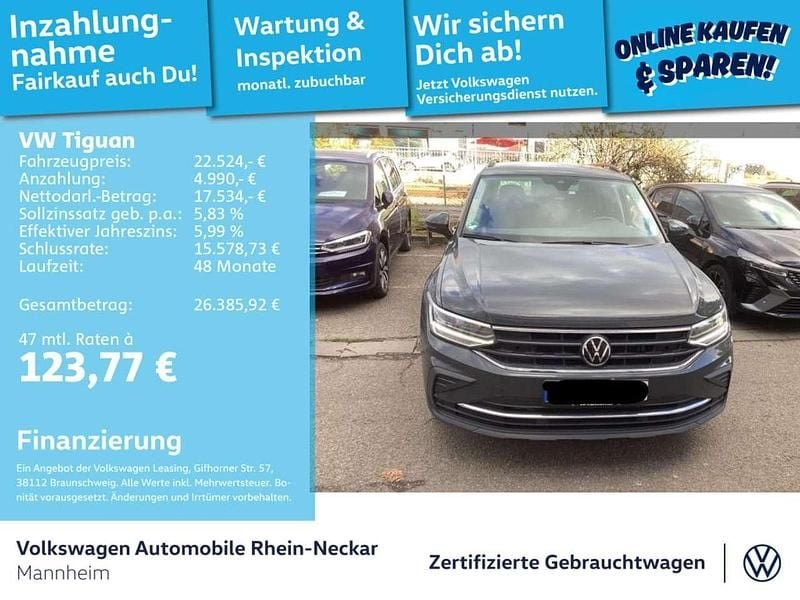 Gebraucht VW Tiguan Life 131 PS (96 kW) 2022 Grau SUV