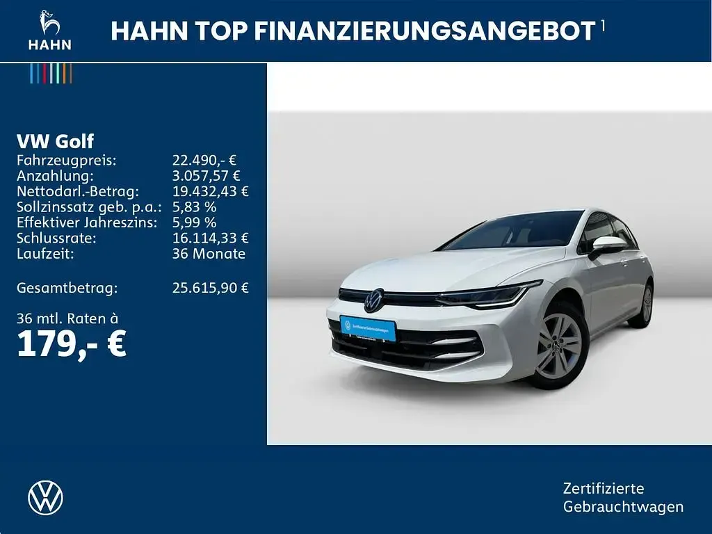 Gebraucht VW Golf VIII Life 116 PS (85 kW) 2024 Pure white Limousine
