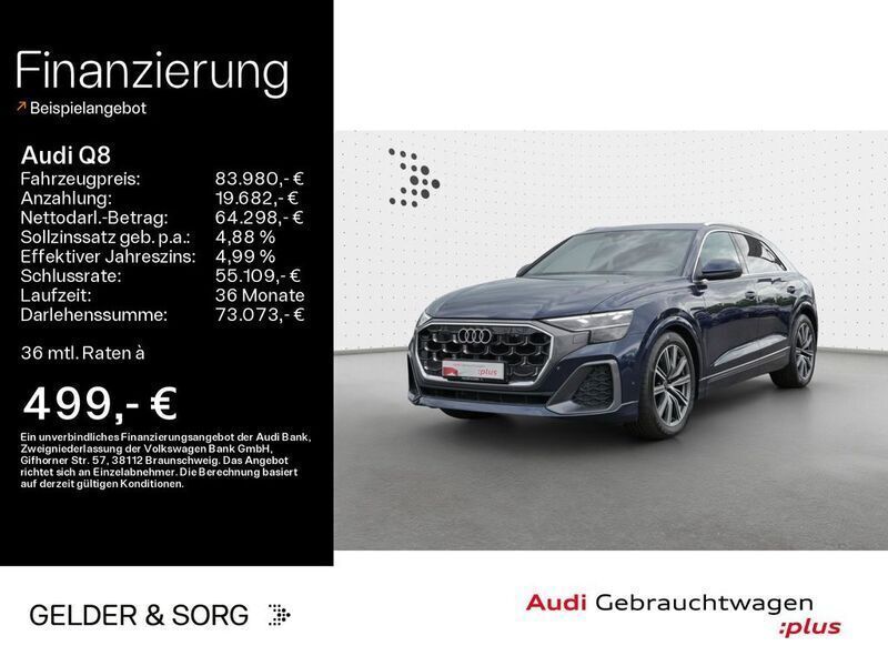 Waitomoblau metallic Gebraucht 2024 Audi Q8 S-Line SUV | 83.980 € (Etwas zu teuer) - Bild 1/4