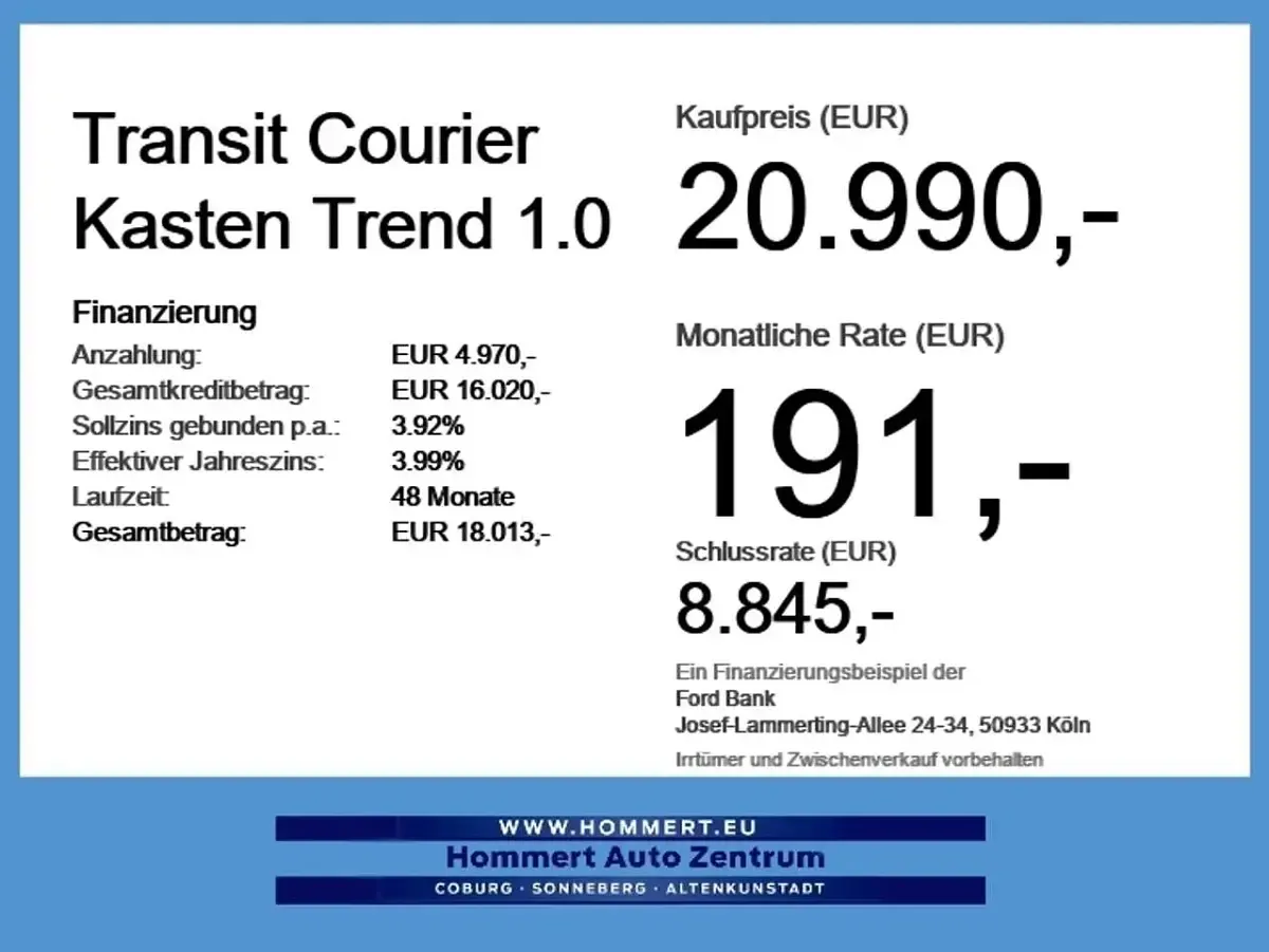 Ny Ford Transit Trend 125 HK (91 kW) 2026 Hvid MPV