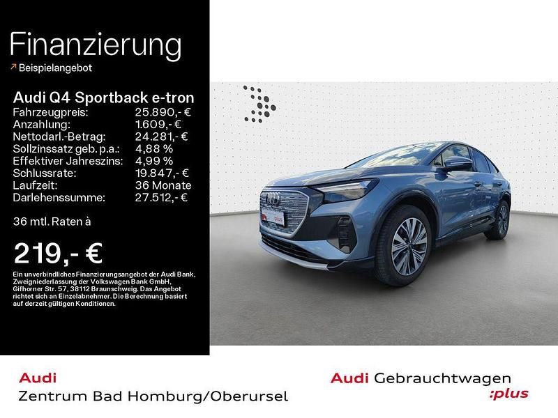 Geysirblau metallic Gebraucht 2022 Audi Q4 Sportback e-tron Ambiente SUV | 25.890 € (Guter Preis) - Bild 1/4