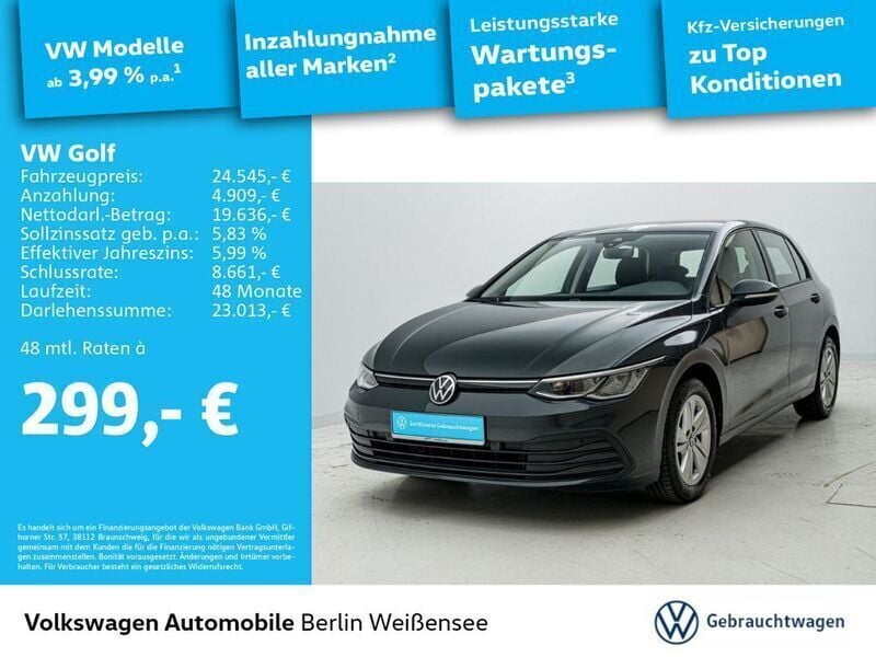 Grau Gebraucht 2022 VW Golf VIII Life Limousine | 24.545 € (Fairer Preis) - Bild 1/4