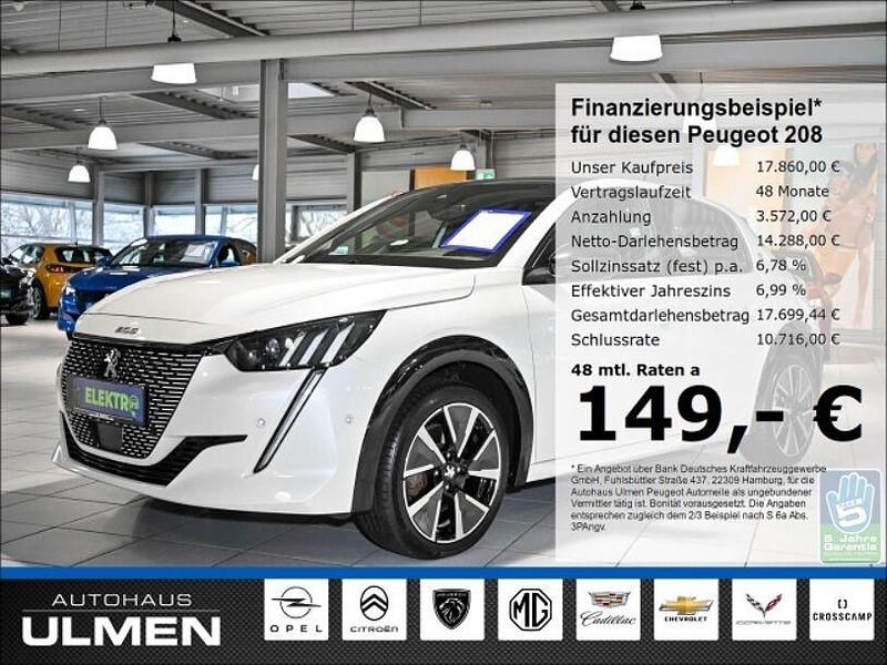 Weiss Gebraucht 2020 Peugeot e-208 Allure GT-Line Kleinwagen | 17.860 € (Teuer) - Bild 1/4