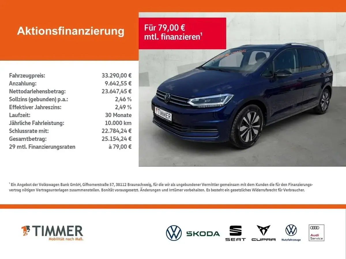 Gebraucht VW Touran Goal 150 PS (110 kW) 2025 Blau Van / Kleinbus