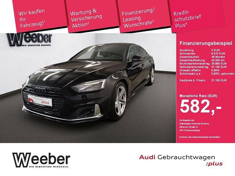 Mythosschwarz (metallic) Gebraucht 2021 Audi A5 Sportback Advanced Kleinwagen | 31.150 € (Guter Preis) - Bild 1/4