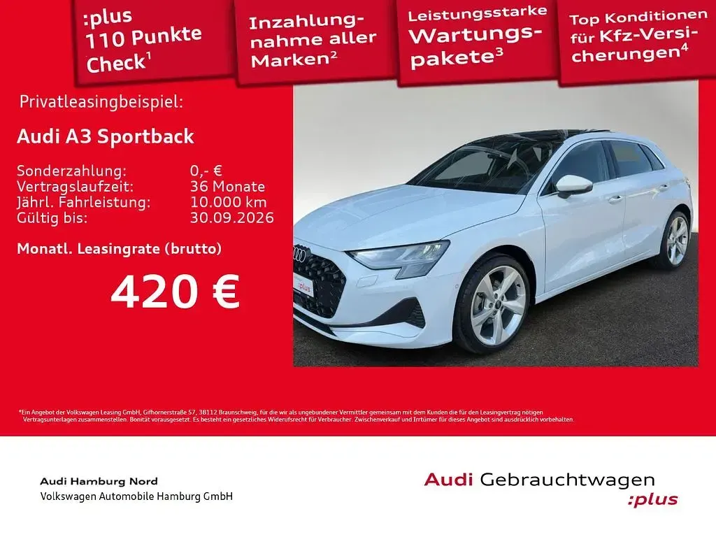 Gebraucht Audi A3 Advanced Plus 116 PS (85 kW) 2025 2y gletscherweiß metallic Limousine
