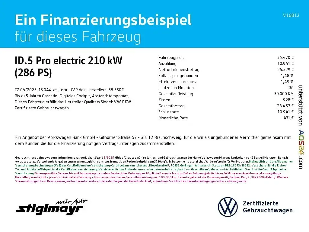 Second-hand VW ID.5 Pro 210 kW (286 CP) 2025 Albastru SUV