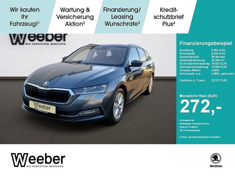 Quarzgrau (metallic) Gebraucht 2020 Skoda Octavia First Edition Kombi | 22.217 € (Guter Preis) - Bild 1/4