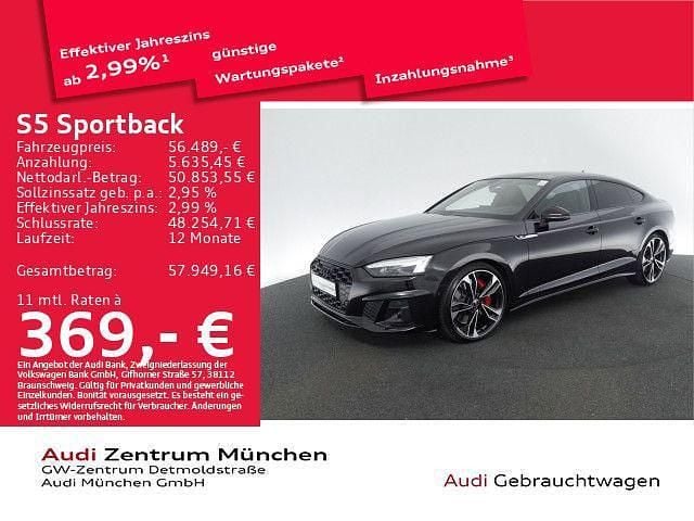 Mythosschwarz metallic Gebraucht 2023 Audi S5 Sportback Ambiente Kleinwagen | 56.489 € (Fairer Preis) - Bild 1/2