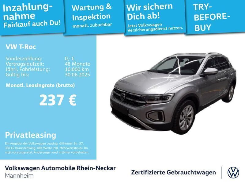 Pyritsilber metallic Gebraucht 2024 VW T-Roc Style SUV | 28.991 € (Guter Preis) - Bild 1/2
