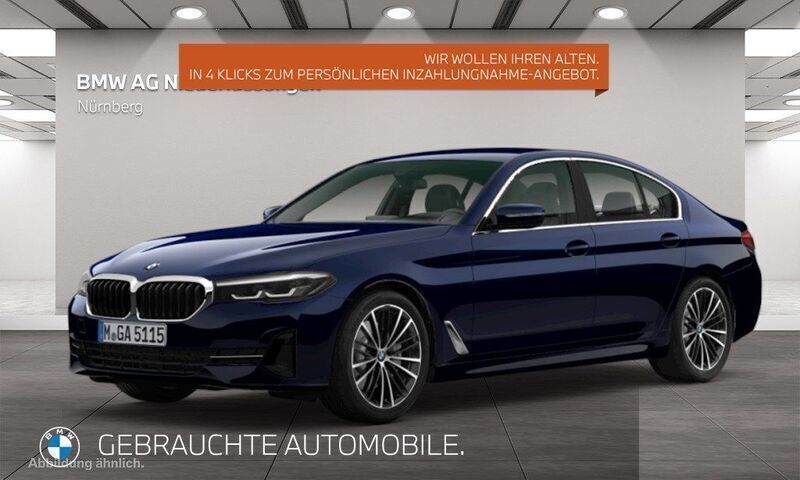 Blau Gebraucht 2022 BMW 530 Performance Limousine | 43.490 € (Teuer) - Bild 1/4