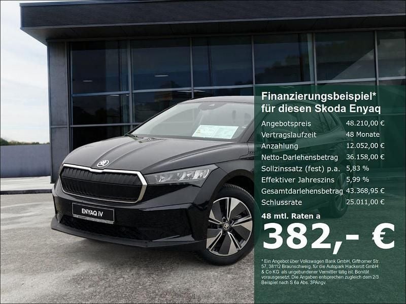 Schwarz Gebraucht 2025 Skoda Enyaq iV Loft SUV | 48.210 € - Bild 1/4