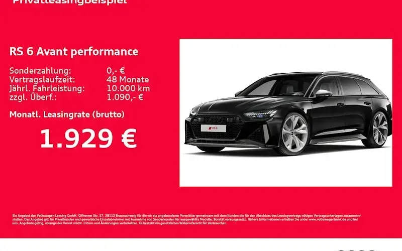 Neu Audi RS6 Performance 630 PS (463 kW) 2026 Schwarz Kombi