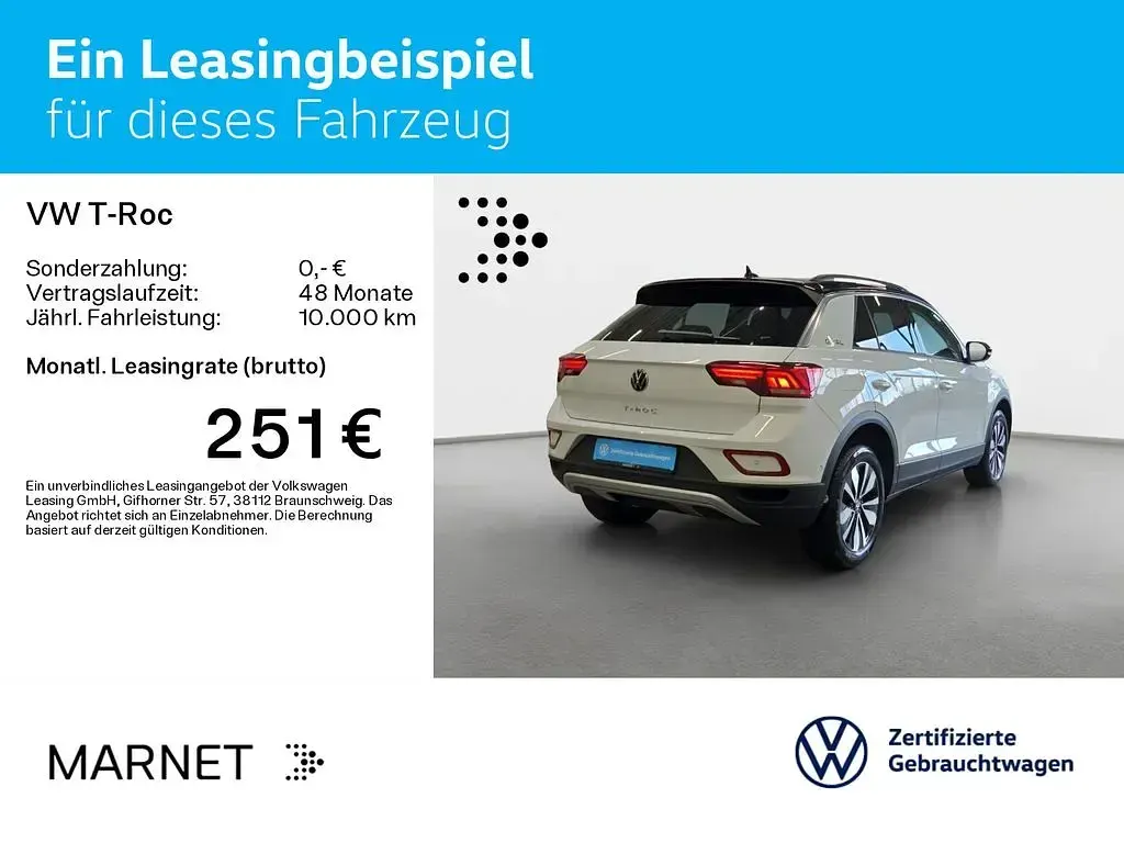 Gebraucht VW T-Roc Goal 150 PS (110 kW) 2025 Pure white/schwarz SUV