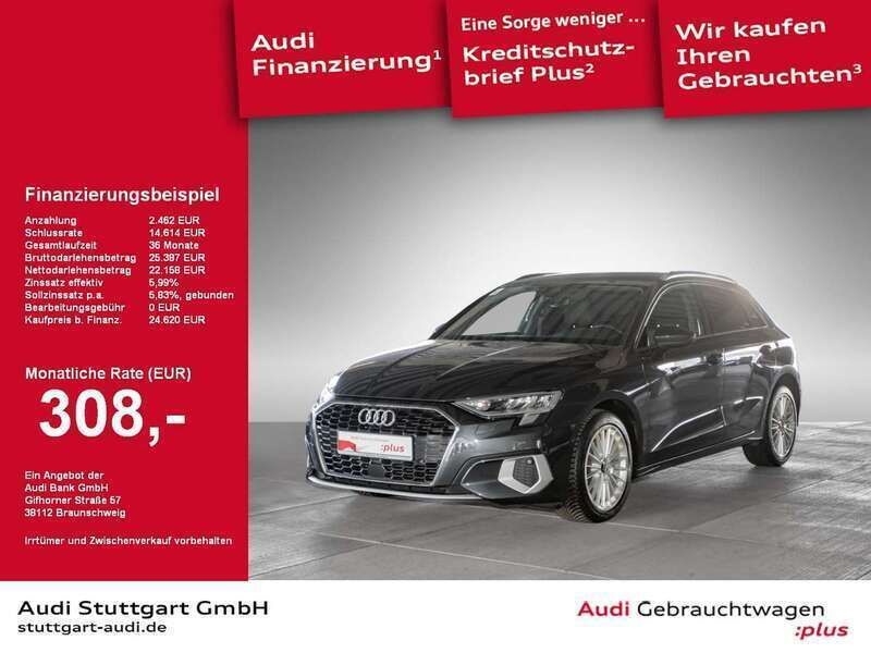 Manhattangrau metallic Gebraucht 2022 Audi A3 Sportback Advanced Limousine | 25.220 € (Guter Preis) - Bild 1/2