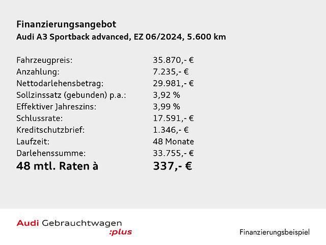 Gebraucht Audi A3 Advanced 150 PS (110 kW) 2024 Grau Limousine