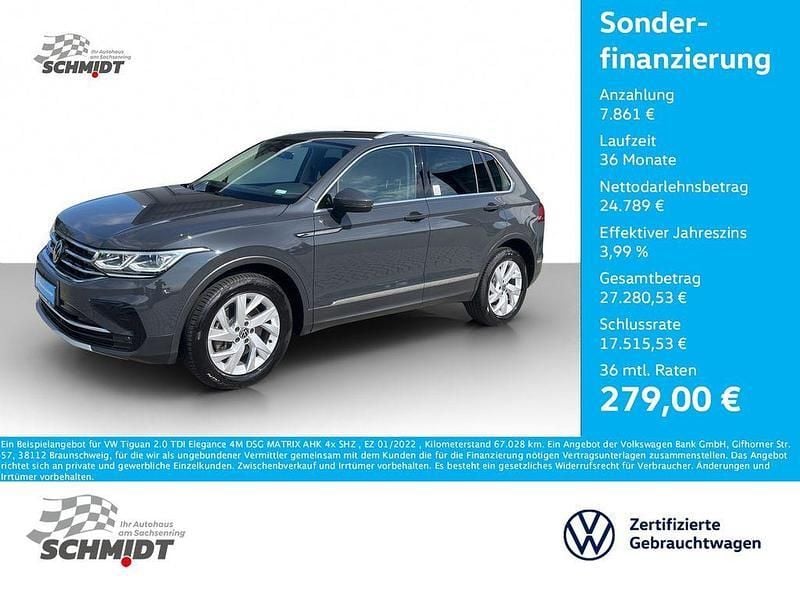 Grau Gebraucht 2022 VW Tiguan Elegance SUV | 32.650 € (Fairer Preis) - Bild 1/4