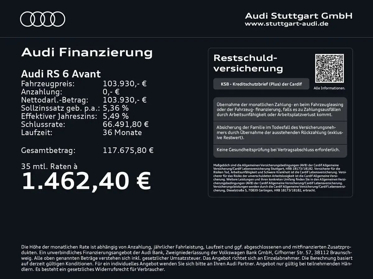 Gebraucht Audi RS6 Exclusive 600 PS (441 kW) 2023 Individuallackierungen audi exclusive Kombi