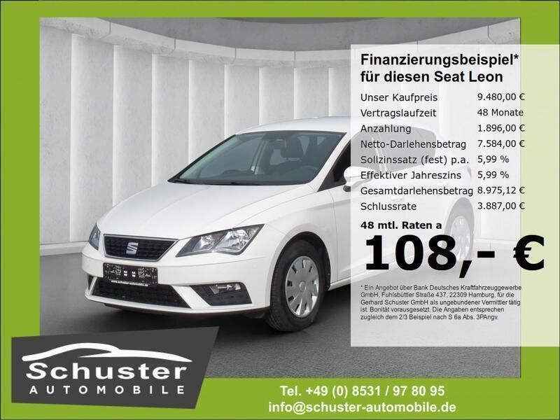 Weiss Gebraucht 2018 Seat Leon Limousine | 9.480 € (Guter Preis) - Bild 1/4