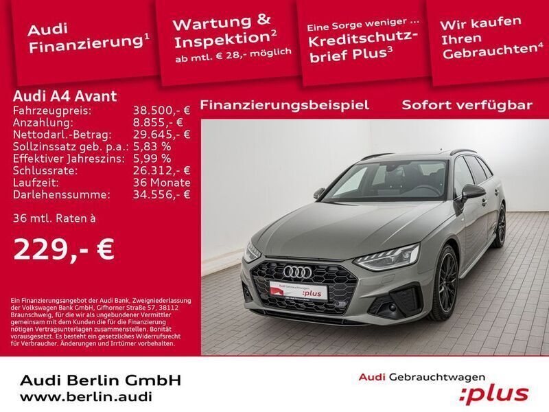 Chronosgrau metallic Gebraucht 2024 Audi A4 S-Line Kombi | 43.900 € - Bild 1/3