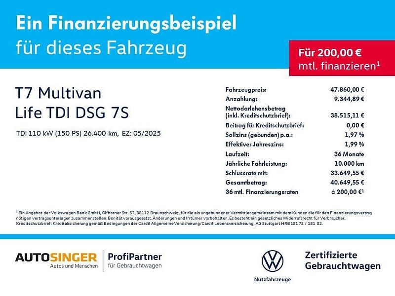 Gebraucht VW Multivan Life 150 PS (110 kW) 2025 Candyweiß Van