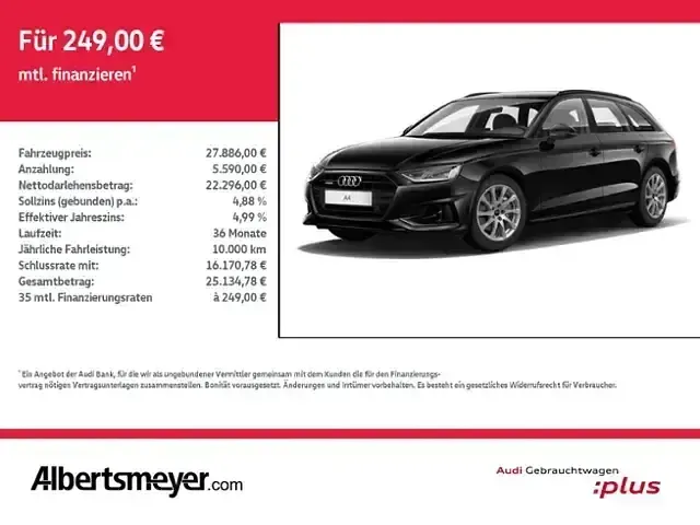 Gebraucht Audi A4 Advanced 204 PS (150 kW) 2022 Mythosschwarz metallic Kombi