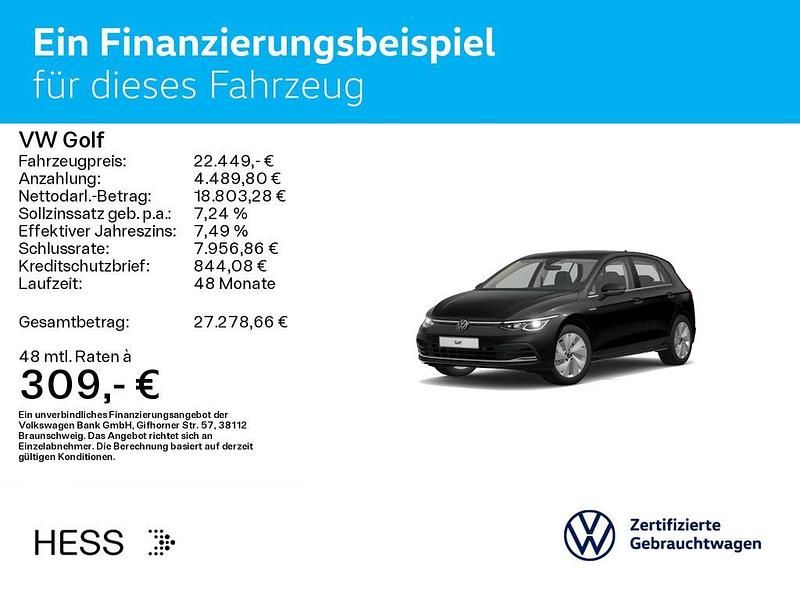 Gebraucht VW Golf VIII Style 150 PS (110 kW) 2022 Schwarz Limousine