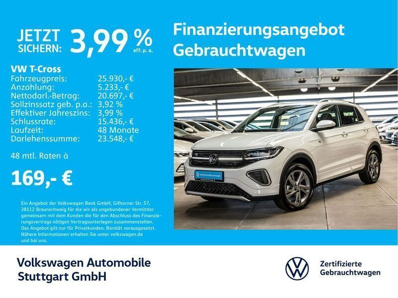 Pure white Gebraucht 2024 VW T-Cross R-line SUV | 26.530 € (Fairer Preis) - Bild 1/3