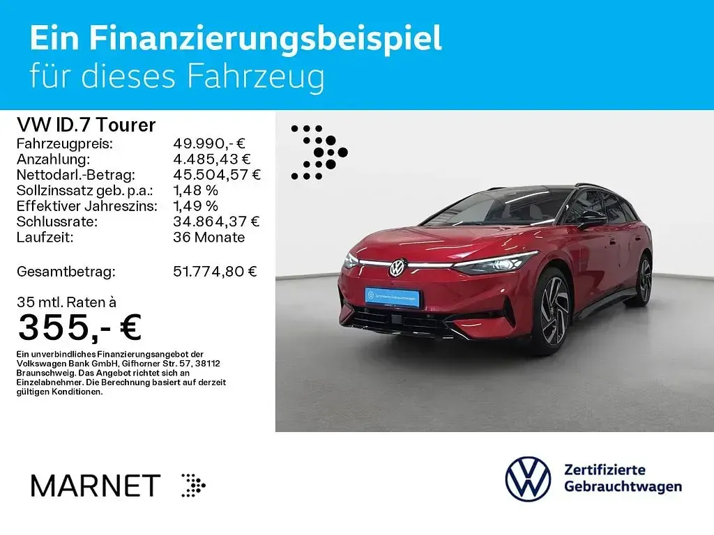 Gebraucht VW ID.7 Pro 210 kW (286 PS) 2025 Kings red metallic/schwarz Kombi
