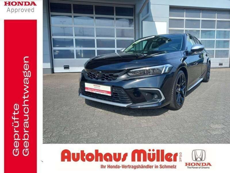 Crystal black pearl Gebraucht 2022 Honda Civic Advance Limousine | 30.900 € (Superpreis) - Bild 1/4