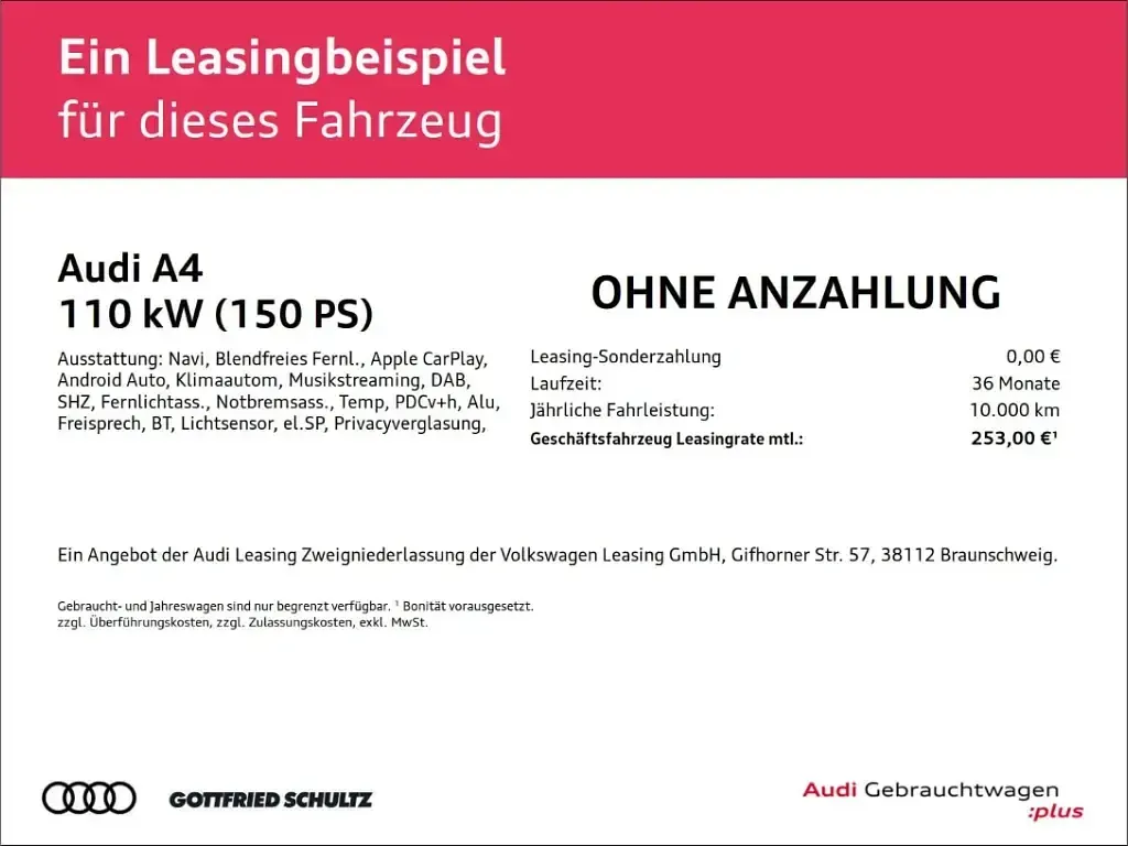 Gebraucht Audi A4 Business 150 PS (110 kW) 2022 Schwarz Kombi