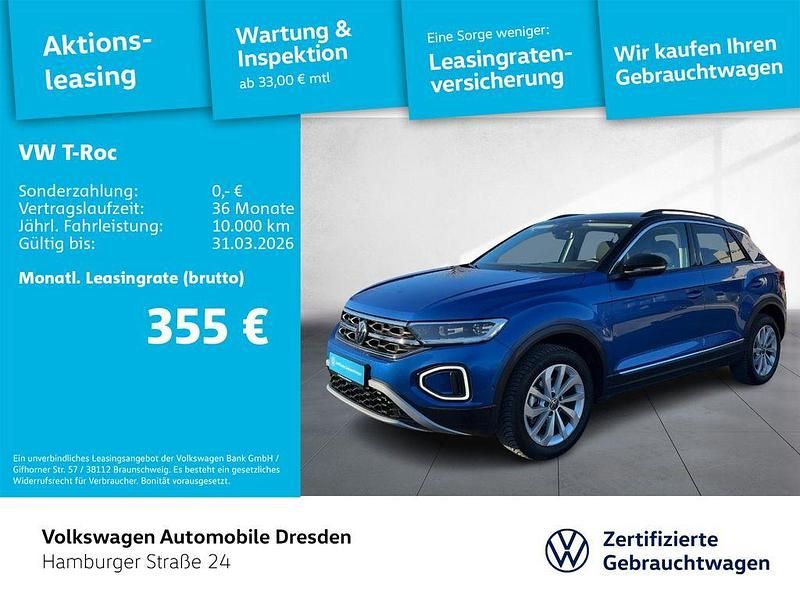 Gebraucht VW T-Roc Style 150 PS (110 kW) 2025 Ravennablau metallic/schwarz SUV