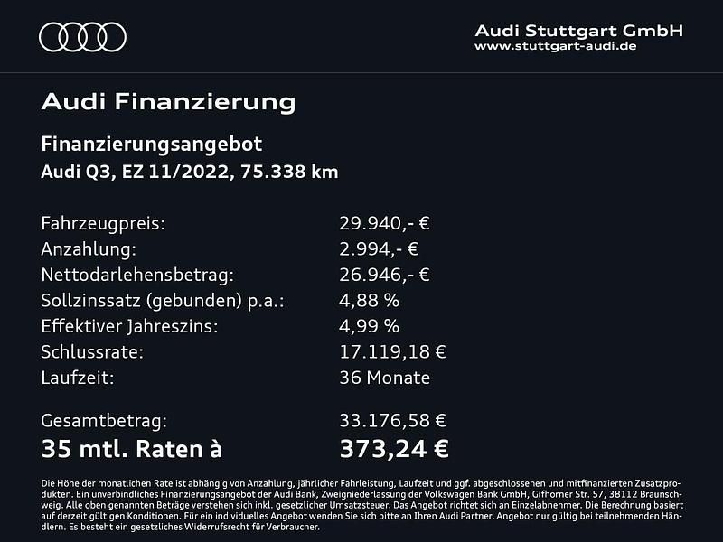 Gebraucht Audi Q3 190 PS (139 kW) 2022 Pulsorange SUV
