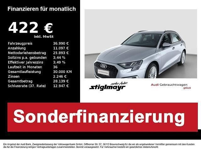 Florettsilber metallic Gebraucht 2024 Audi A3 Sportback e-tron Advanced Plus Kleinwagen | 36.990 € - Bild 1/4