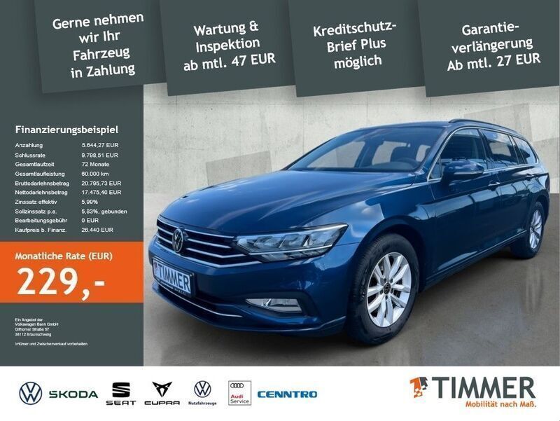 Blau Gebraucht 2023 VW Passat Business Kombi | 26.439 € (Guter Preis) - Bild 1/4