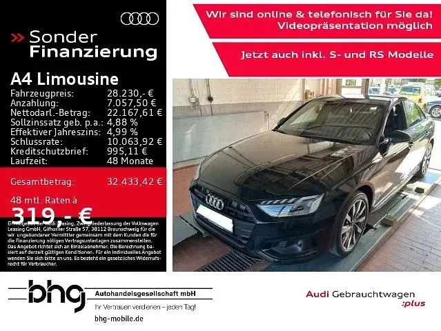 Gebraucht Audi A4 Advanced Plus 204 PS (150 kW) 2022 Limousine