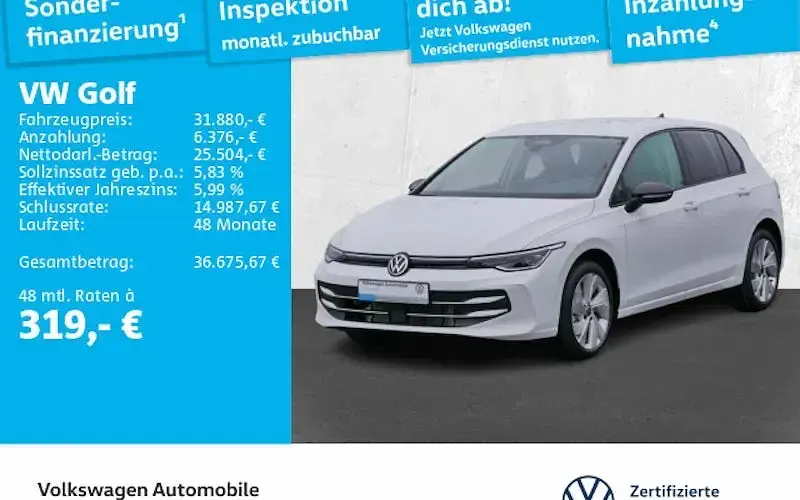 Neu VW Golf VIII 150 PS (110 kW) 2025 Weiß Limousine